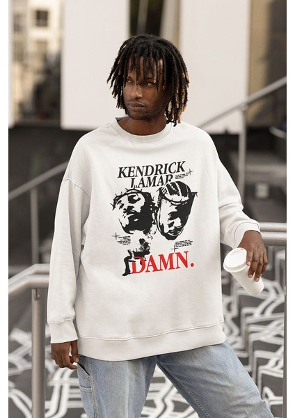 Kendrick Lamar Damn Baskılı Unisex Oversize Rapper Sweatshirt fiyatları