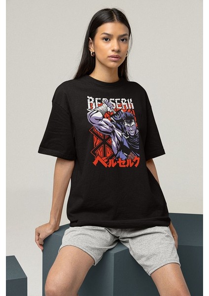 Anime Karakter Berserk Baskılı Unisex Oversize Tişört fiyatları