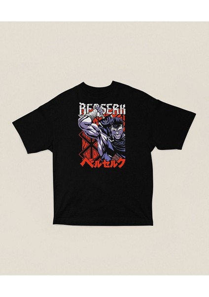 Anime Karakter Berserk Baskılı Unisex Oversize Tişört modelleri