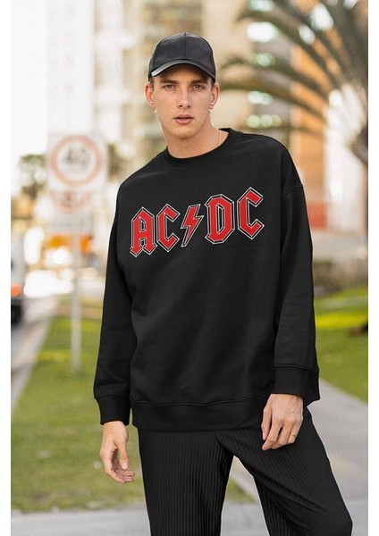 Rock Metal Müzik Grubu Baskılı Unisex Oversize Ac Dc Sweatshirt fırsatları