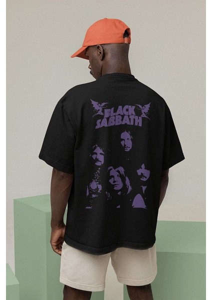 Black Sabbath Müzik Grubu Baskılı Unisex Oversize Rock Metal Tişört