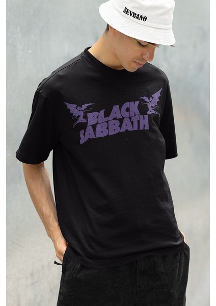 Black Sabbath Müzik Grubu Baskılı Unisex Oversize Rock Metal Tişört modelleri