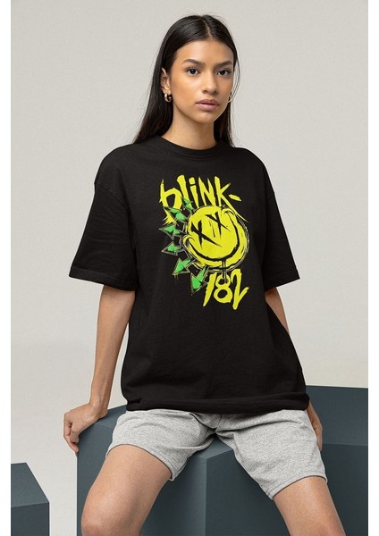 Gülen Surat BLINK-182 Baskılı Unisex Oversize Tişört