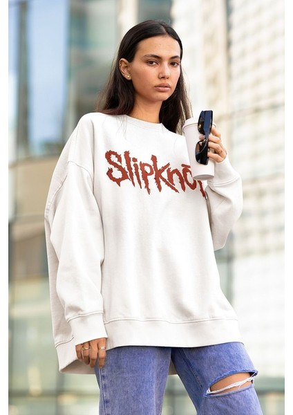 Slipknot Müzik Grubu Baskılı Unisex Oversize Rock Metal Sweatshirt modelleri