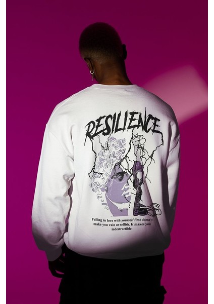 Resilience Yazılı Unisex Oversize Tasarım Sweatshirt