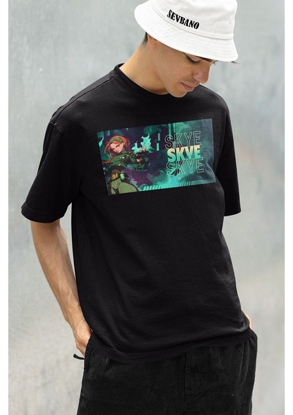 Skyee Baskılı Unisex Oversize Valoorant Tişört