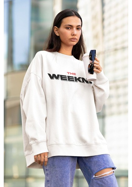 The Weeknd Şarkıcı Baskılı Unisex Oversize Rapper Sweatshirt