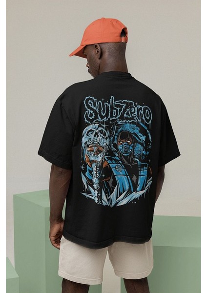 Subzero Baskılı Unisex Oversize Anime Karakter Tişört