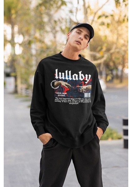 Lullbaby Tasarım Baskılı Unisex Oversize Sweatshirt