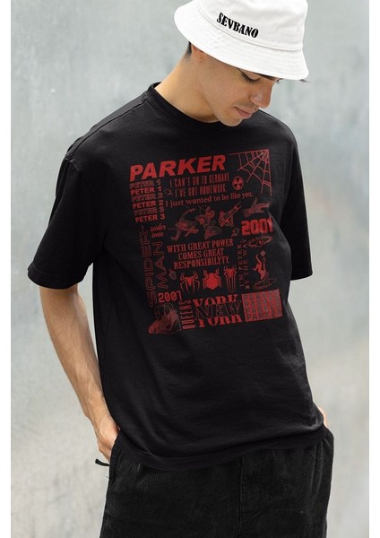 Peter Parker 2001 Spider-Man Baskılı Unisex Oversize Marveel Tişört