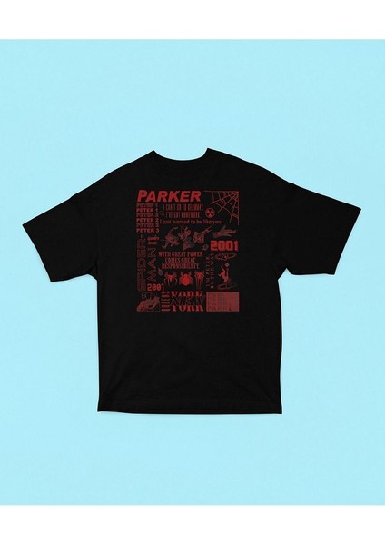 Peter Parker 2001 Spider-Man Baskılı Unisex Oversize Marveel Tişört modelleri