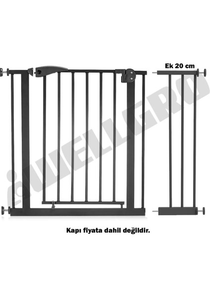 Wellgro Bebek Güvenlik Kapısı 20 cm Uzatma Parçası - Siyah fiyatları