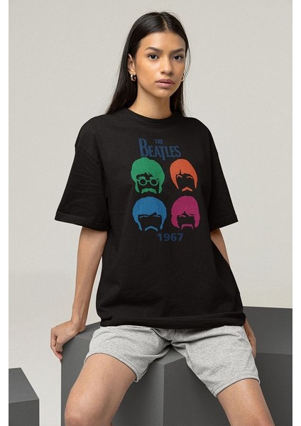 1967 The Beatles Müzik Grubu Baskılı Unisex Oversize Tişört