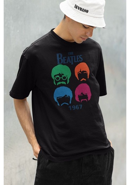 1967 The Beatles Müzik Grubu Baskılı Unisex Oversize Tişört