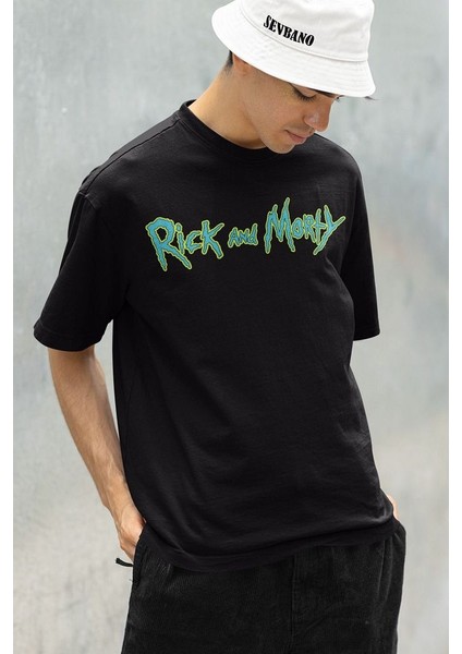 Rick And Morty Çizgi Film Baskılı Unisex Oversize Tişört