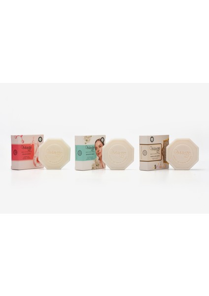 Kolajen & Hamam ve Spa & Beyazlatıcı Doğal Sabunları 3'lü Set (3*100 - 300 Gram)