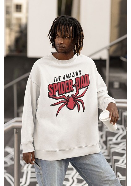 The Amazing Spider-Dad Yazılı Unisex Oversize Örümcek Adam Temalı Sweatshirt