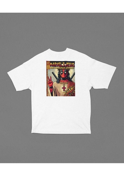 Marvel's Cesuss And Maximum Effort ! Baskılı Unisex Oversize Deadpool Tişört
