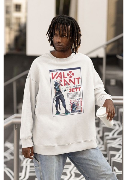 Valorrant Jett Karakter Baskılı Unisex Oversize Entry Karakter Sweatshirt