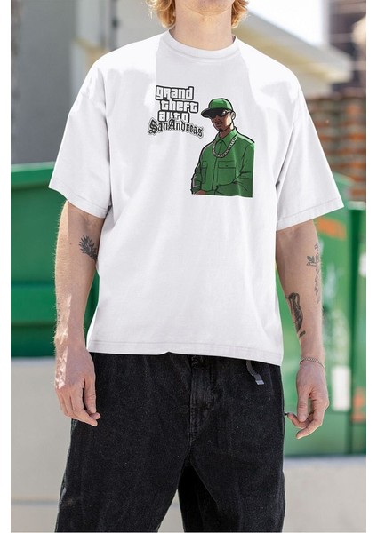San Andreas Grand Theft Auto Baskılı Unisex Oversize Gta Tişört