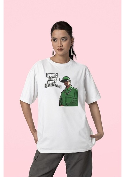 San Andreas Grand Theft Auto Baskılı Unisex Oversize Gta Tişört