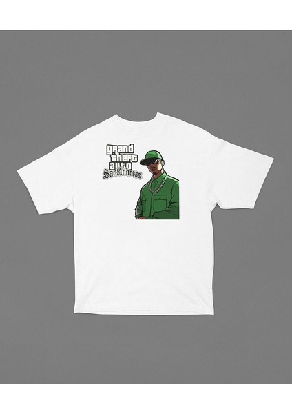 San Andreas Grand Theft Auto Baskılı Unisex Oversize Gta Tişört