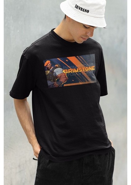Briimstone Karakter Baskılı Unisex Oversize Vaalorant Tişört