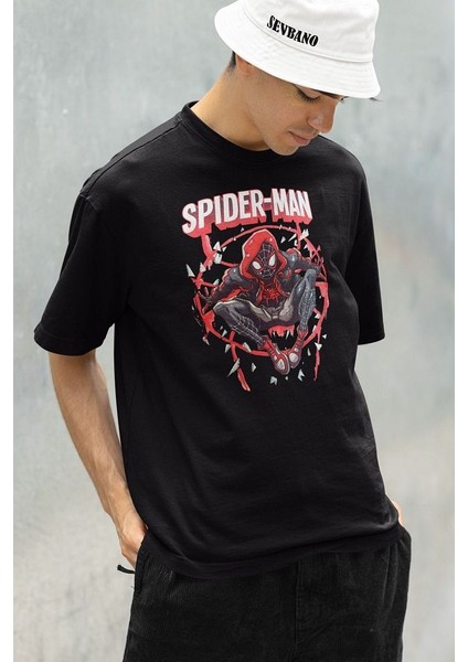 Spider-Man Baskılı Unisex Oversize Örümcek Adam Tişört