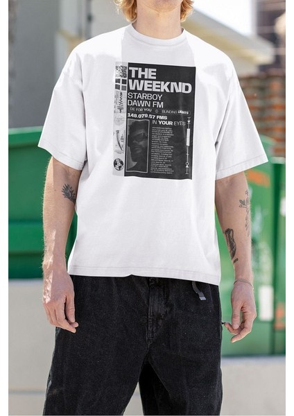 Starboy Dawn Fm The Weeknd Baskılı Unisex Oversize Rapper Tişört