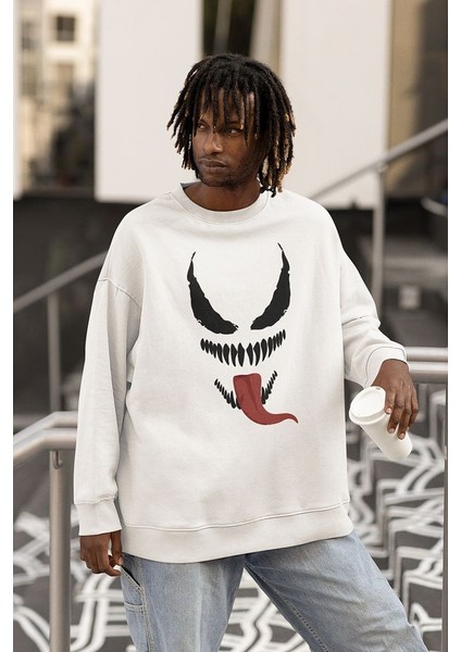 Tasarım Venom Baskılı Unisex Oversize Film Sweatshirt