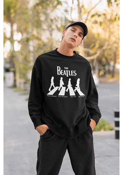 The Beatles Baskılı Unisex Oversize Müzik Grubu Sweatshirt fiyatları