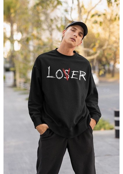 Loser Yazılı Unisex Oversize Sweatshirt