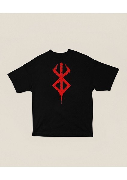 Berserk Logo Baskılı Unisex Tişört, Oversize Anime Dizi Baskılı Tişört modelleri