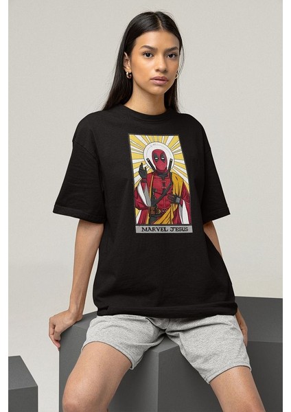 Marvel Jesuus Baskılı Oversize Unisex Deadpool Tişört fiyatları