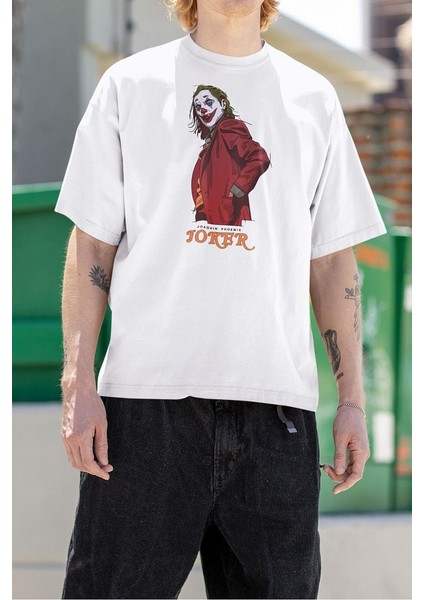 Joaquin Phoenix Joker Baskılı Unisex Oversize Tişört