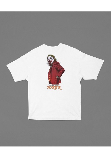 Joaquin Phoenix Joker Baskılı Unisex Oversize Tişört modelleri