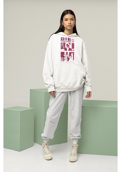 The Weeknd Die For You Baskılı Unisex Oversize Rapper Hoodie