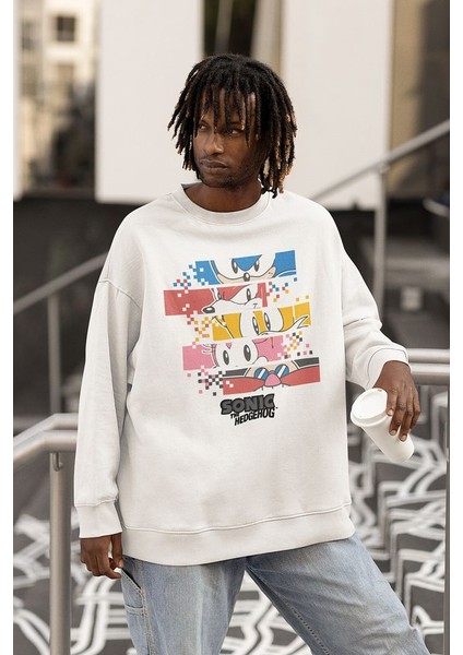 Sonic The Hedgehog Baskılı Unisex Oversize Çizgi Film Sweatshirt