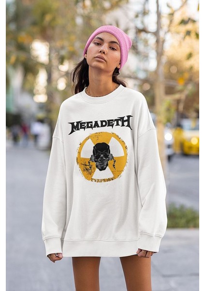 Megadeth Baskılı Unisex Oversize Sweatshirt fiyatları