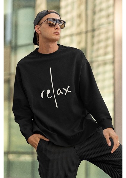 Tasarım Relax Yazılı Unisex Oversize Sweatshirt fiyatları