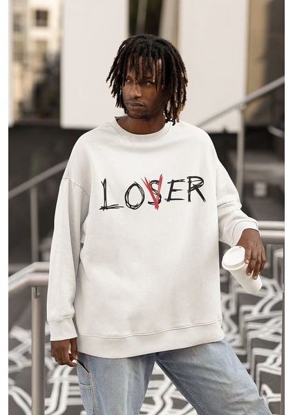 Loser Yazılı Unisex Oversize Sweatshirt