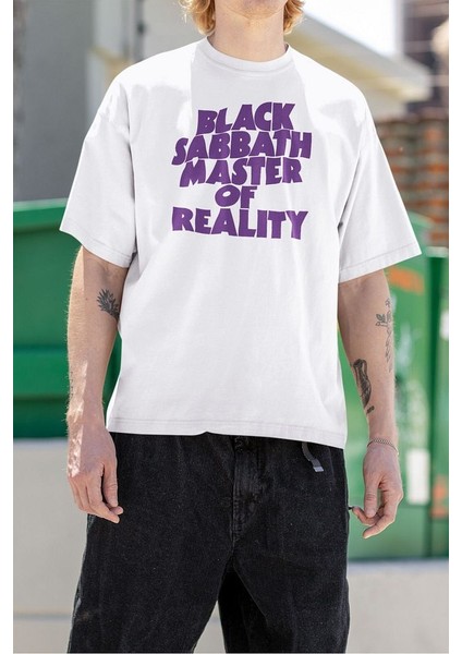Black Sabbath Master Of Reality Yazılı Unisex Oversize Müzik Grubu Tişört