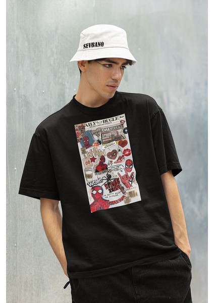 The Daily Bugle Yazılı Unisex Oversize Örümcek Adam Tişört