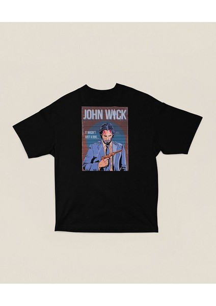 It Wasnt Just A Dog John Wick Baskılı Unisex Oversize Film Tişört modelleri