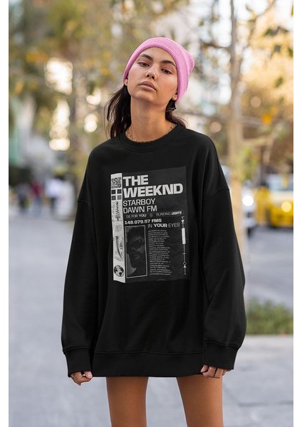 The Weeknd Starboy Dawn Fm Baskılı Unisex Oversize Sweatshirt