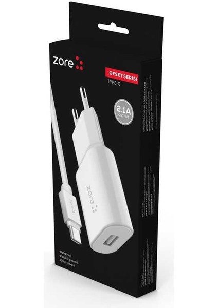 Ofset Serisi Zcs-03 Type-C 2 In 1 Ev Şarj Seti 2.1A