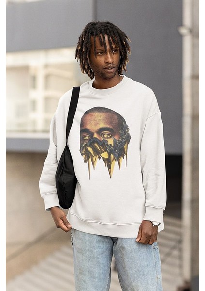 Kanye West Rapper Baskılı Unisex Oversize Rap Sweatshirt