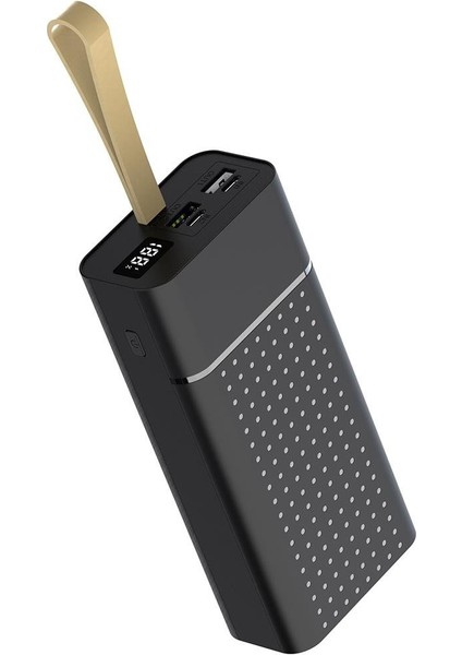 B-33 Hızlı Şarj Özellikli Askılı LED Göstergeli Taşınabilir Powerbank 30000 mAh