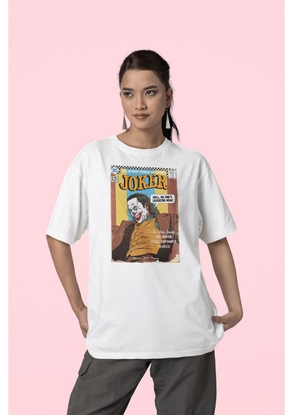 Joker Dergi Kapağı Baskılı Unisex Oversize Tişört
