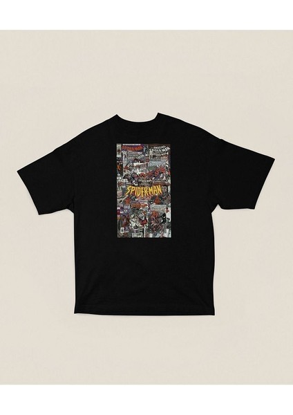 Spider-Man Film Arşivi Baskılı Unisex Oversize Marvel Tişört